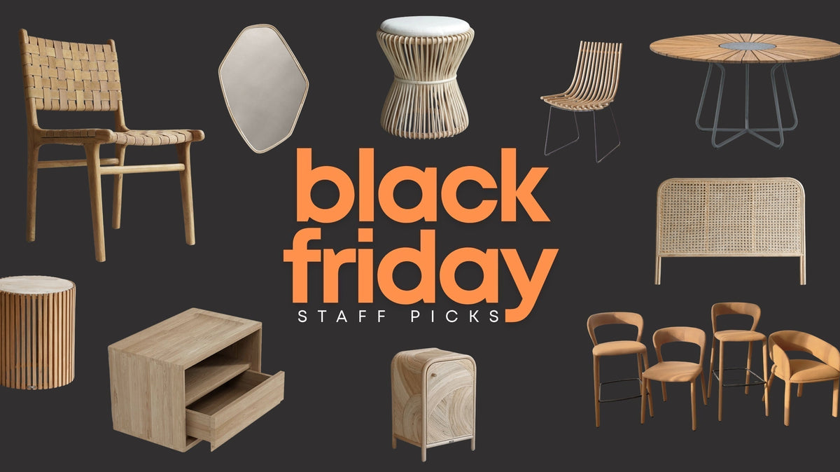 SLH Furniture Black Friday picks featuring teak and rattan designs