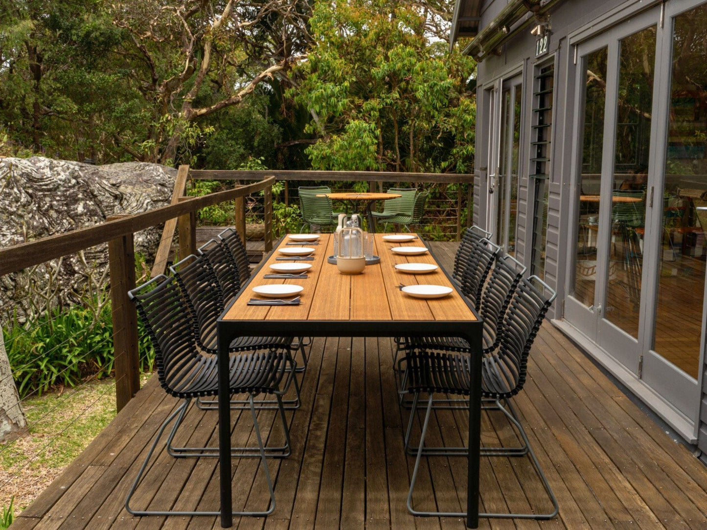 Outdoor dining table with four chairs