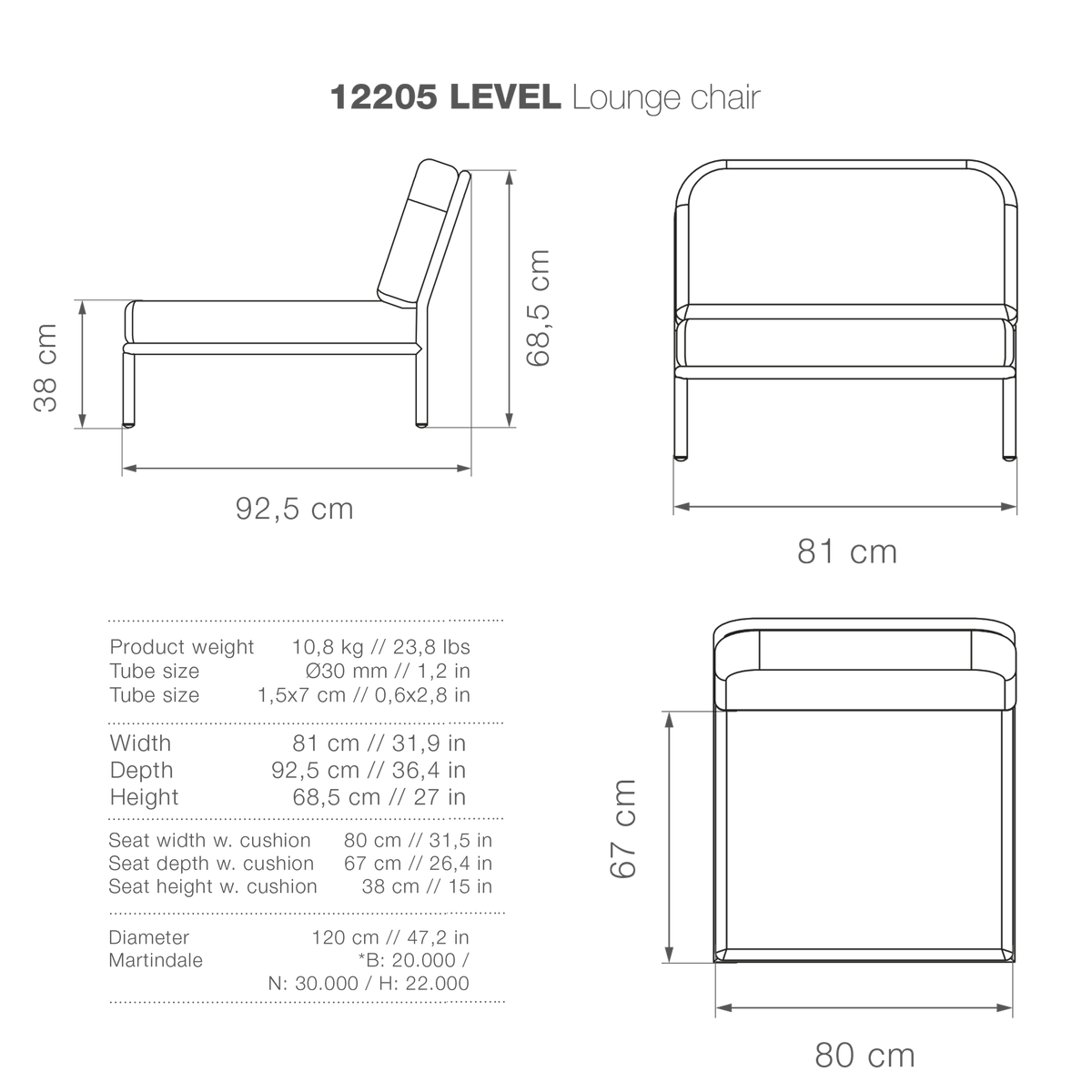 12205 LEVELL Lounge Chair high-res image