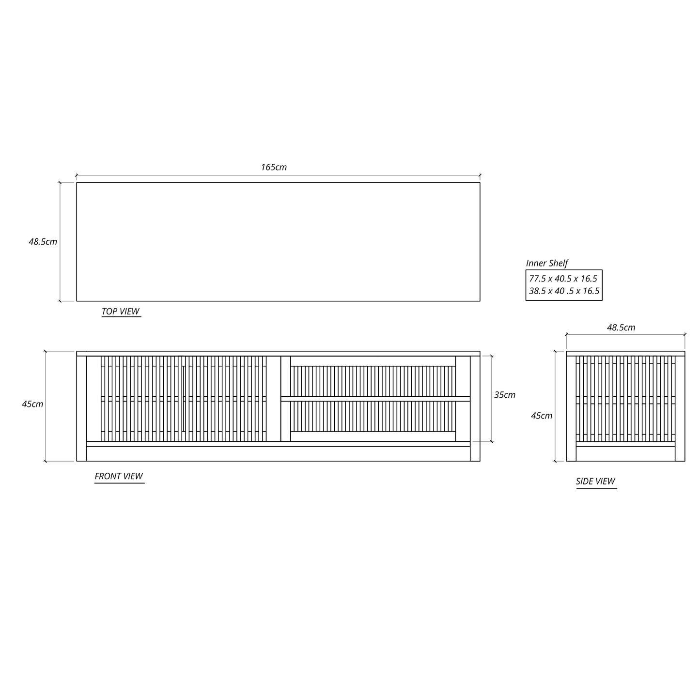 Furniture cabinet dimensions diagram