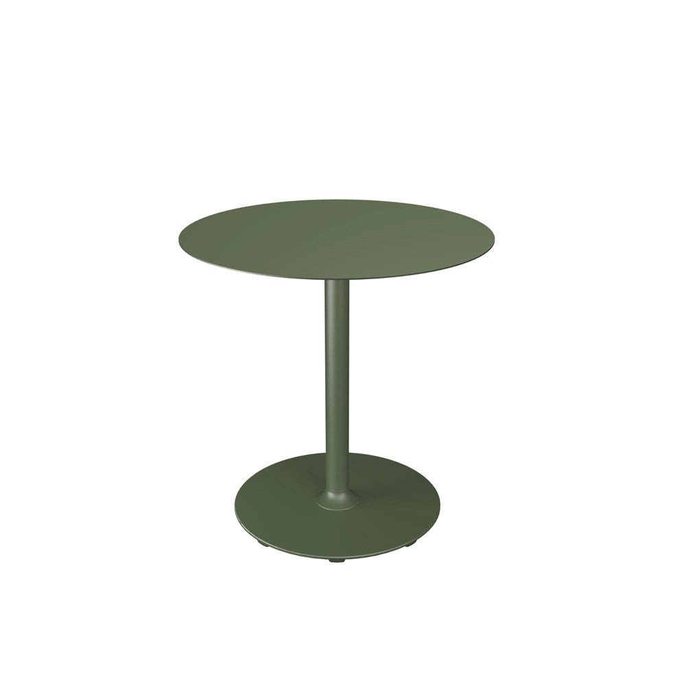 Green round side table.
