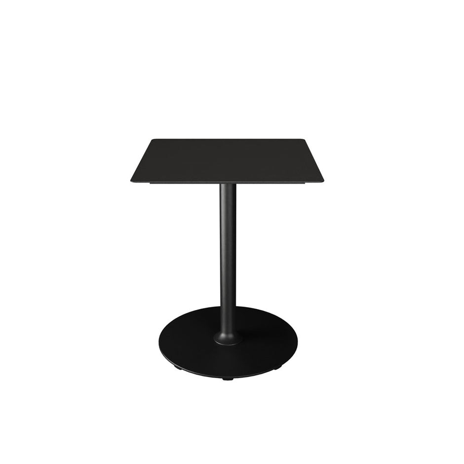 Black square table.