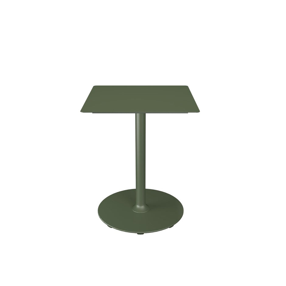Green square outdoor table.