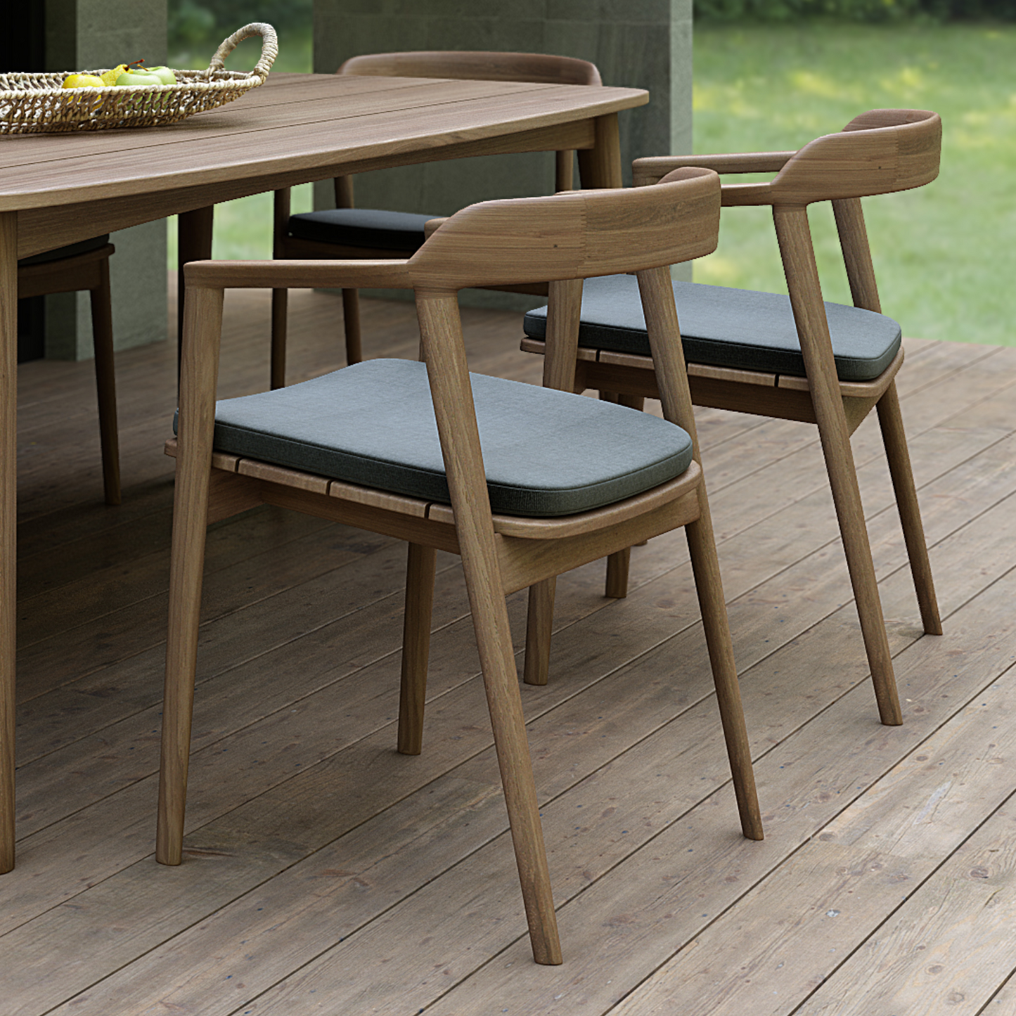 Wooden chairs with cushions, part 2