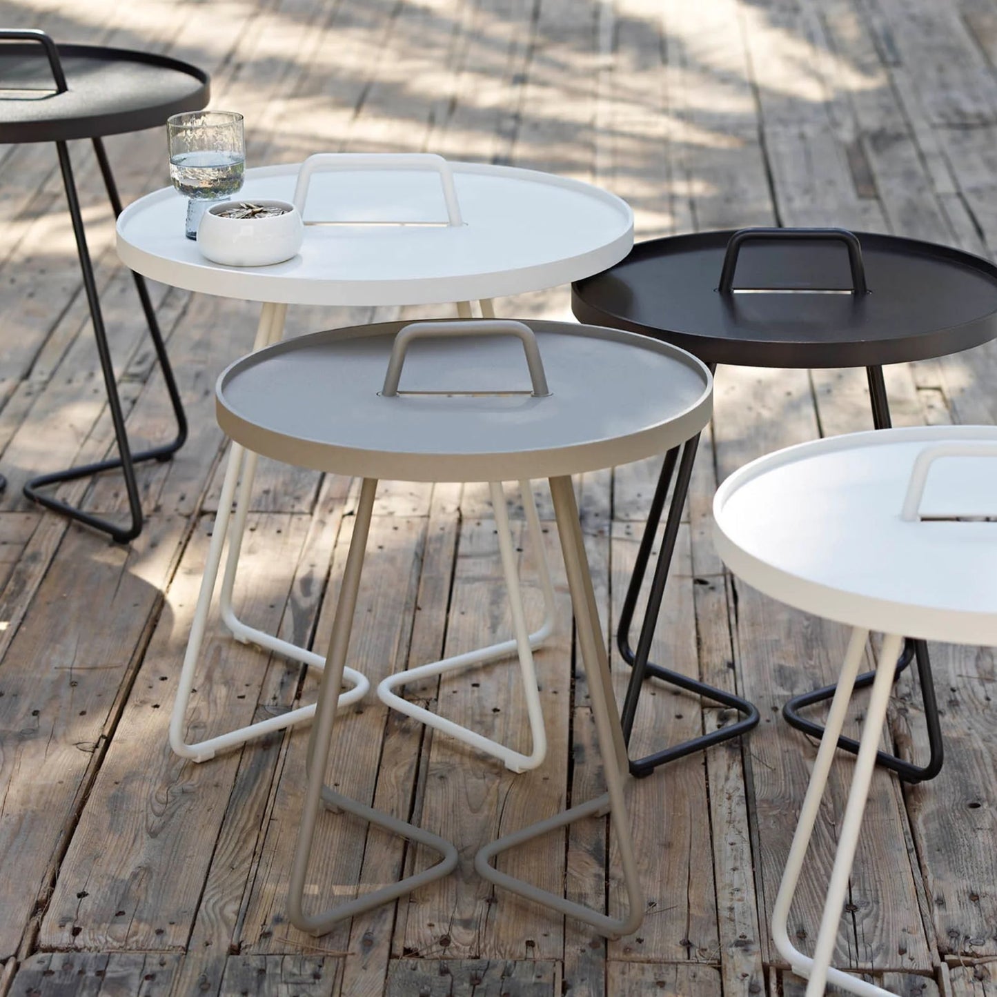 Modern side tables with handles