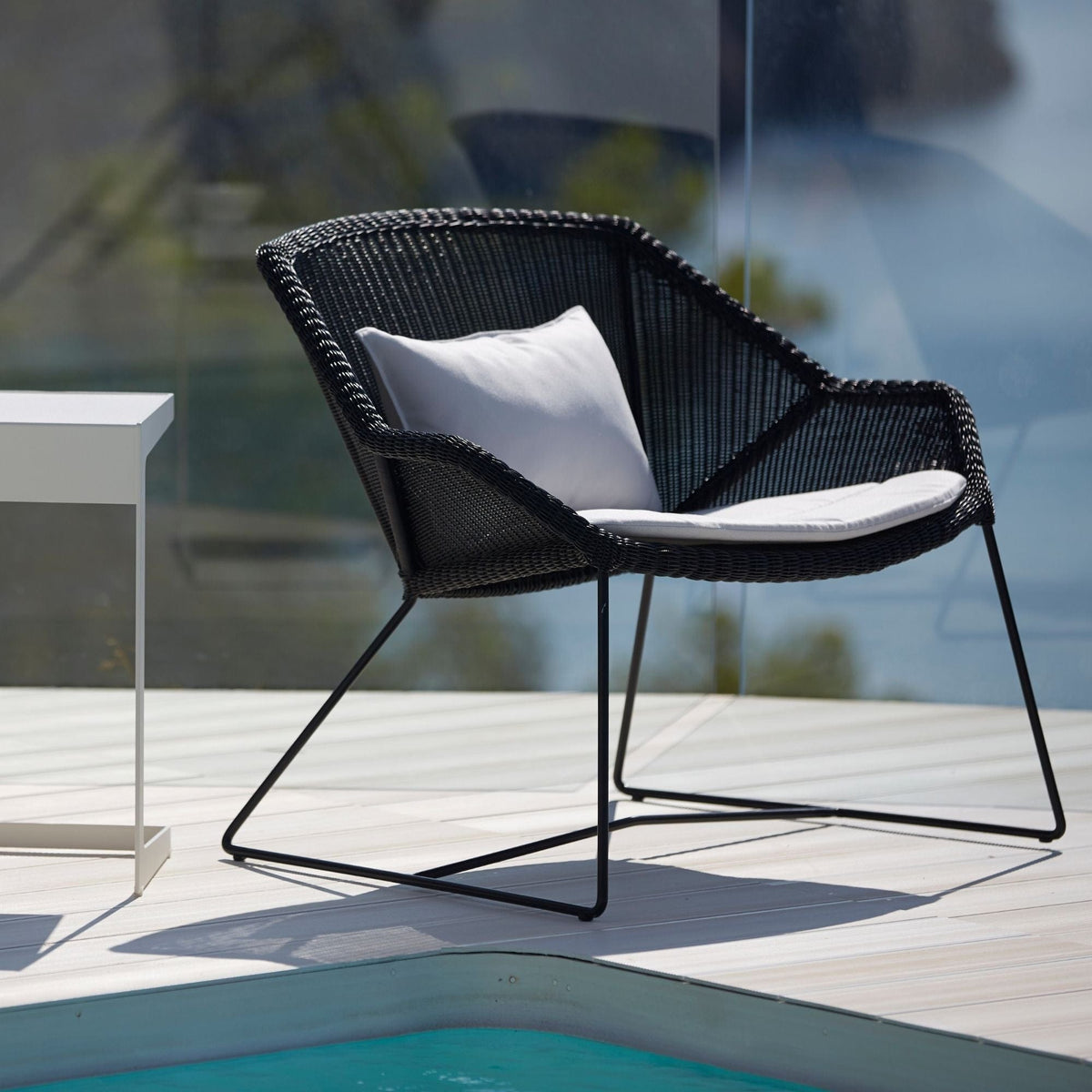 5468LS_6 Black Wicker Outdoor Chair with Cushion