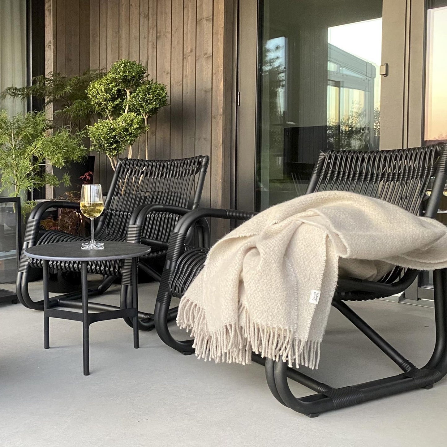 Outdoor patio seating with blanket & wine - 57402ALG_7