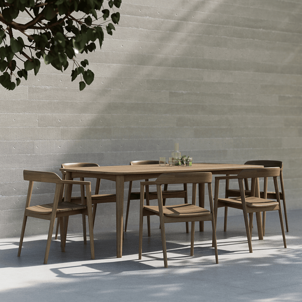 Outdoor dining set on patio