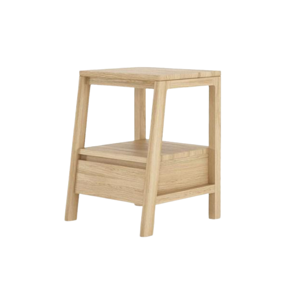 Wooden side table with drawer.