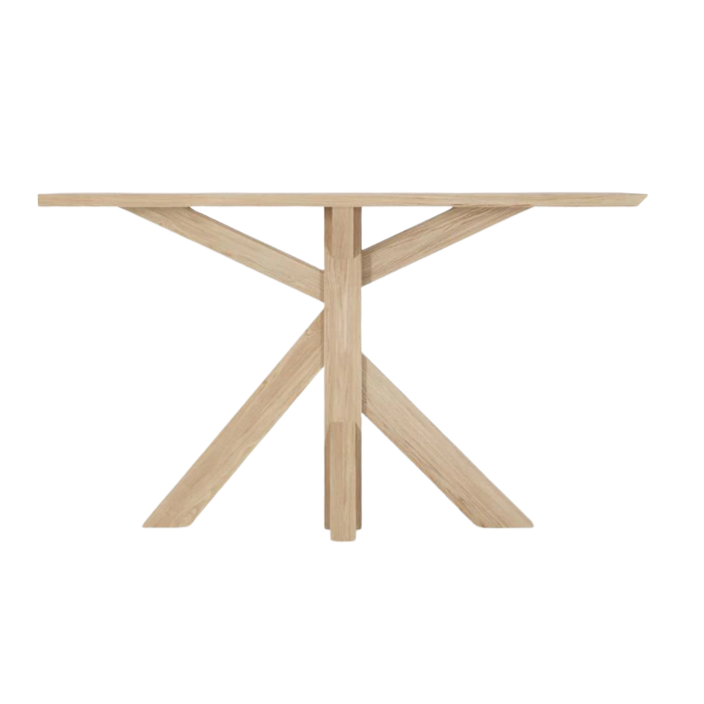 Wooden table with unique base design