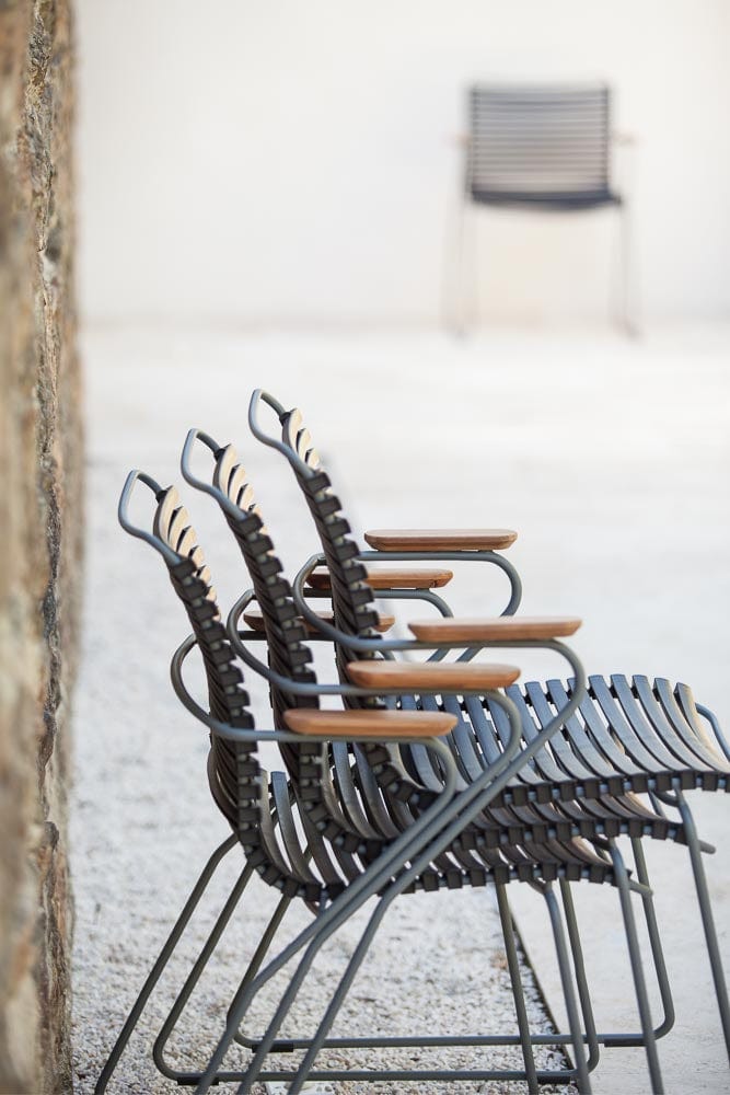 CLICK Dining stacked black chairs