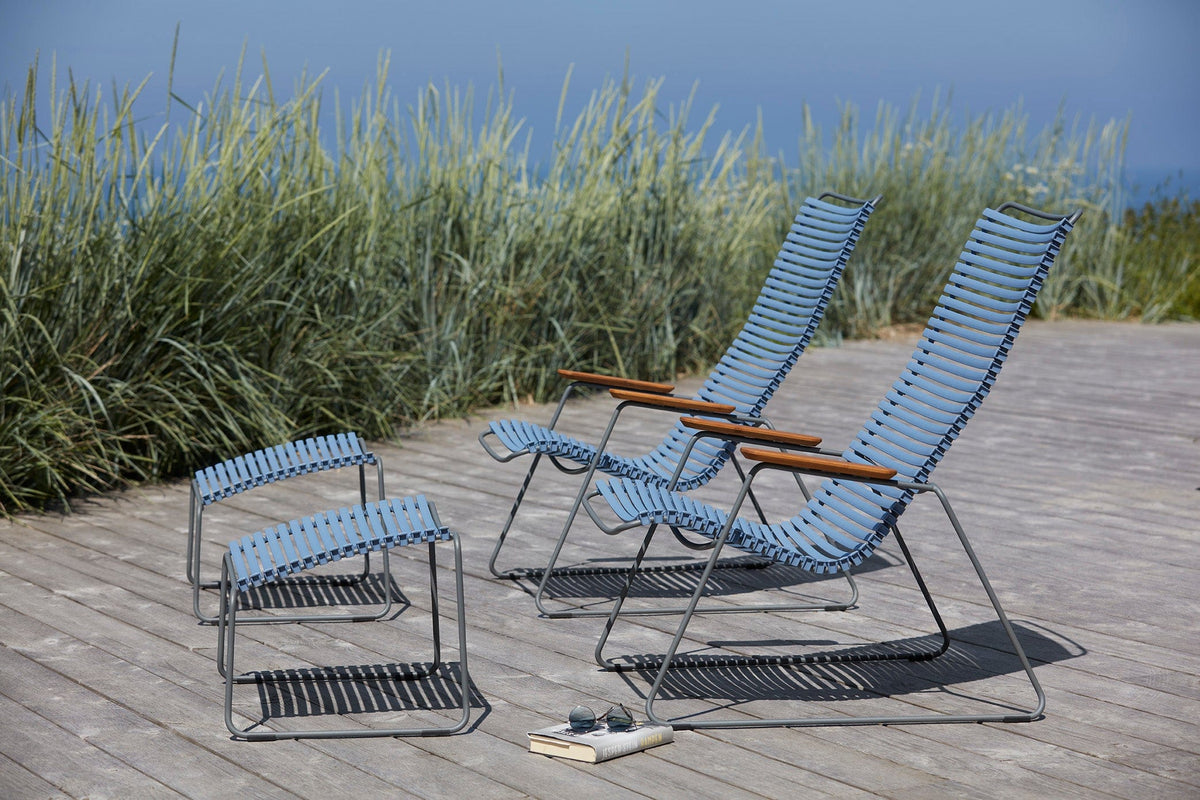 CLICK Lounge chair & footrest set, pigeon blue