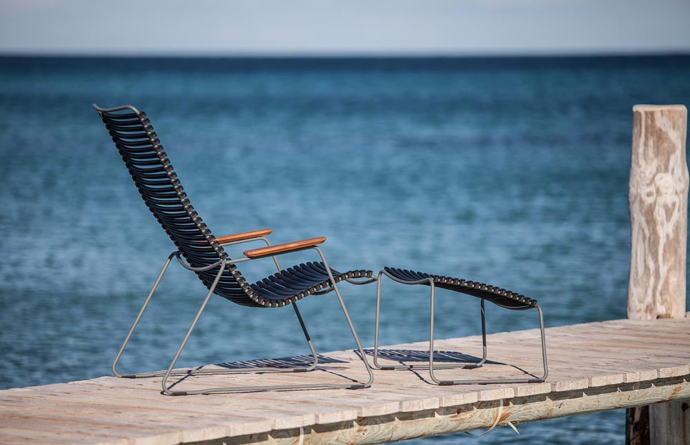 CLICK Lounge Chair w/ Footrest by HOUE - Black