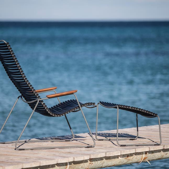 CLICK Lounge Chair with Footrest - Black by HOUE