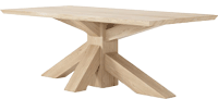Light wood coffee table with geometric base