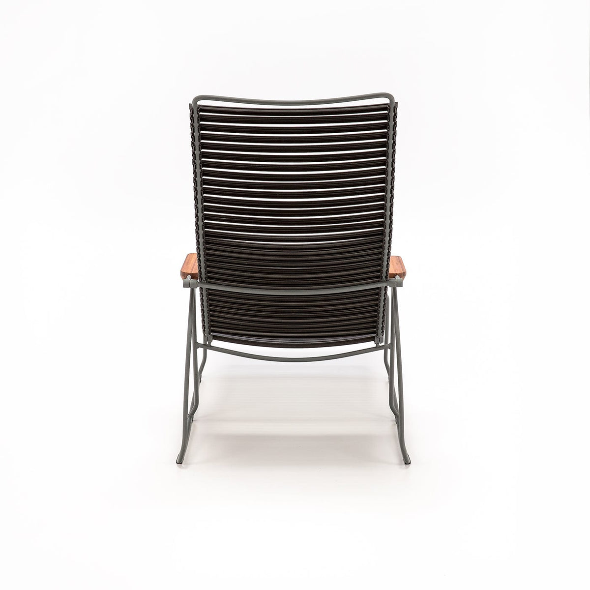 Black Click sunlounger chair, rear view