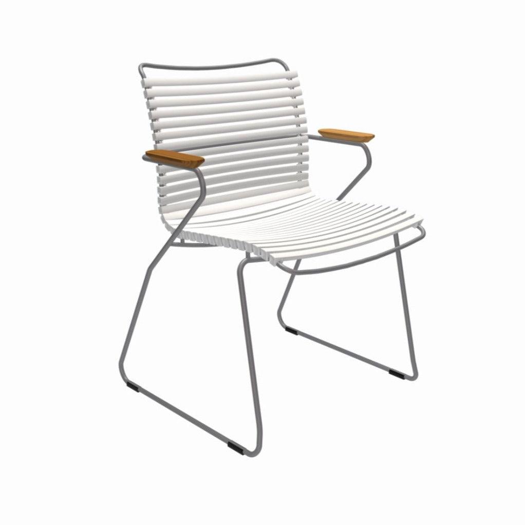 White dining chair with arms