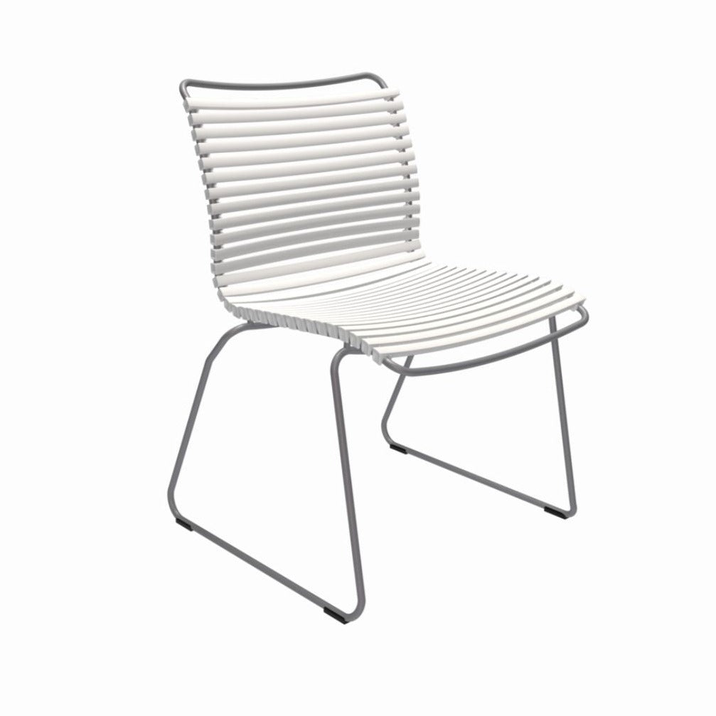 White dining chair without armrest