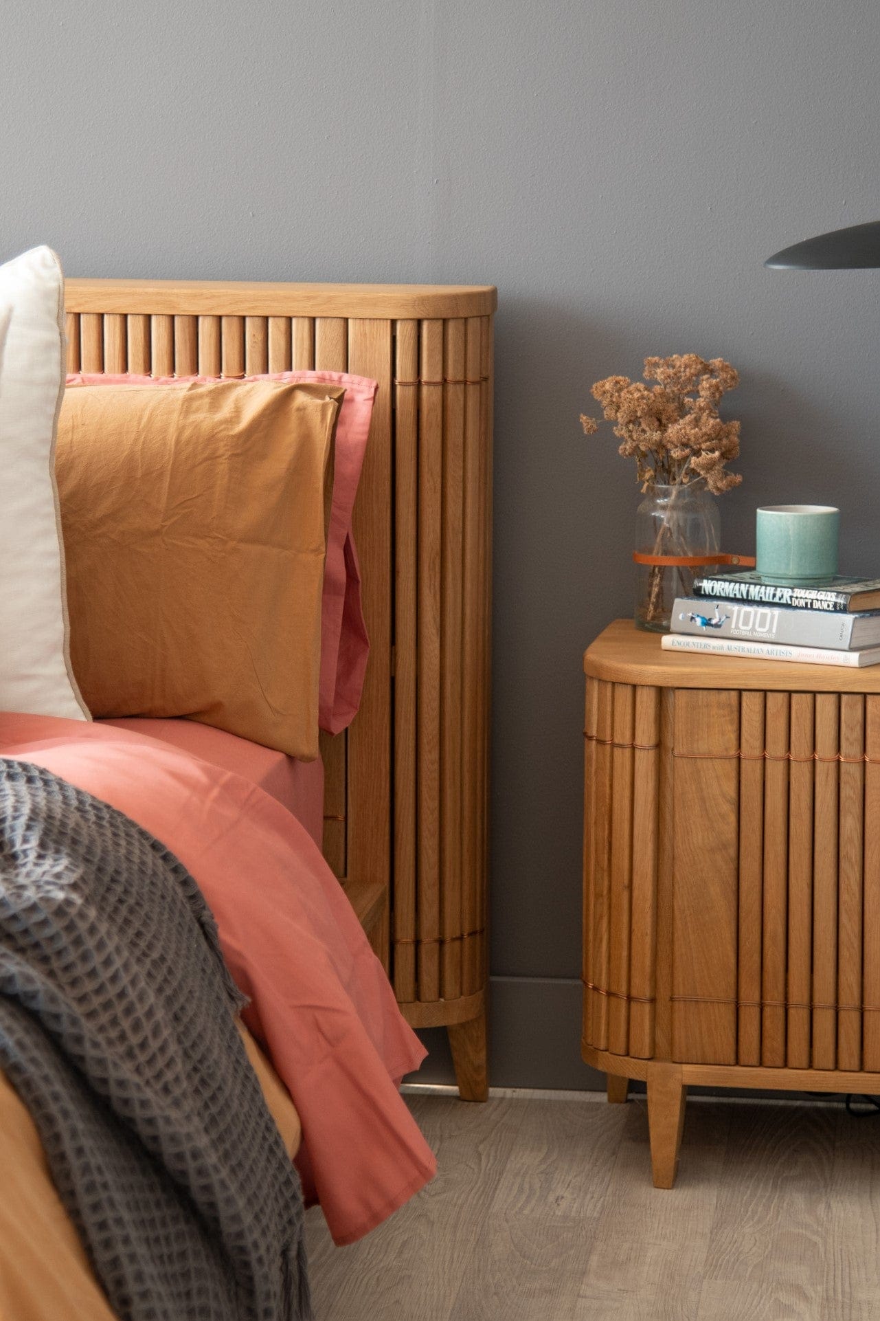 bed and nightstand