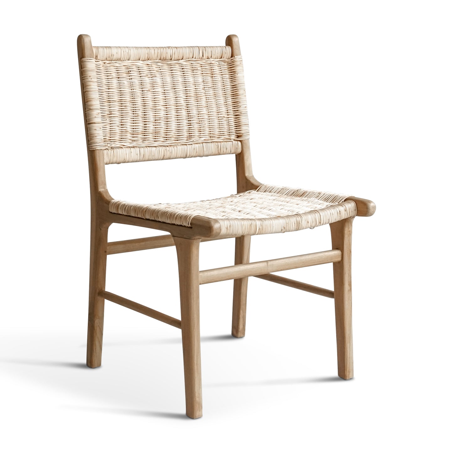 Wicker chair with wooden frame