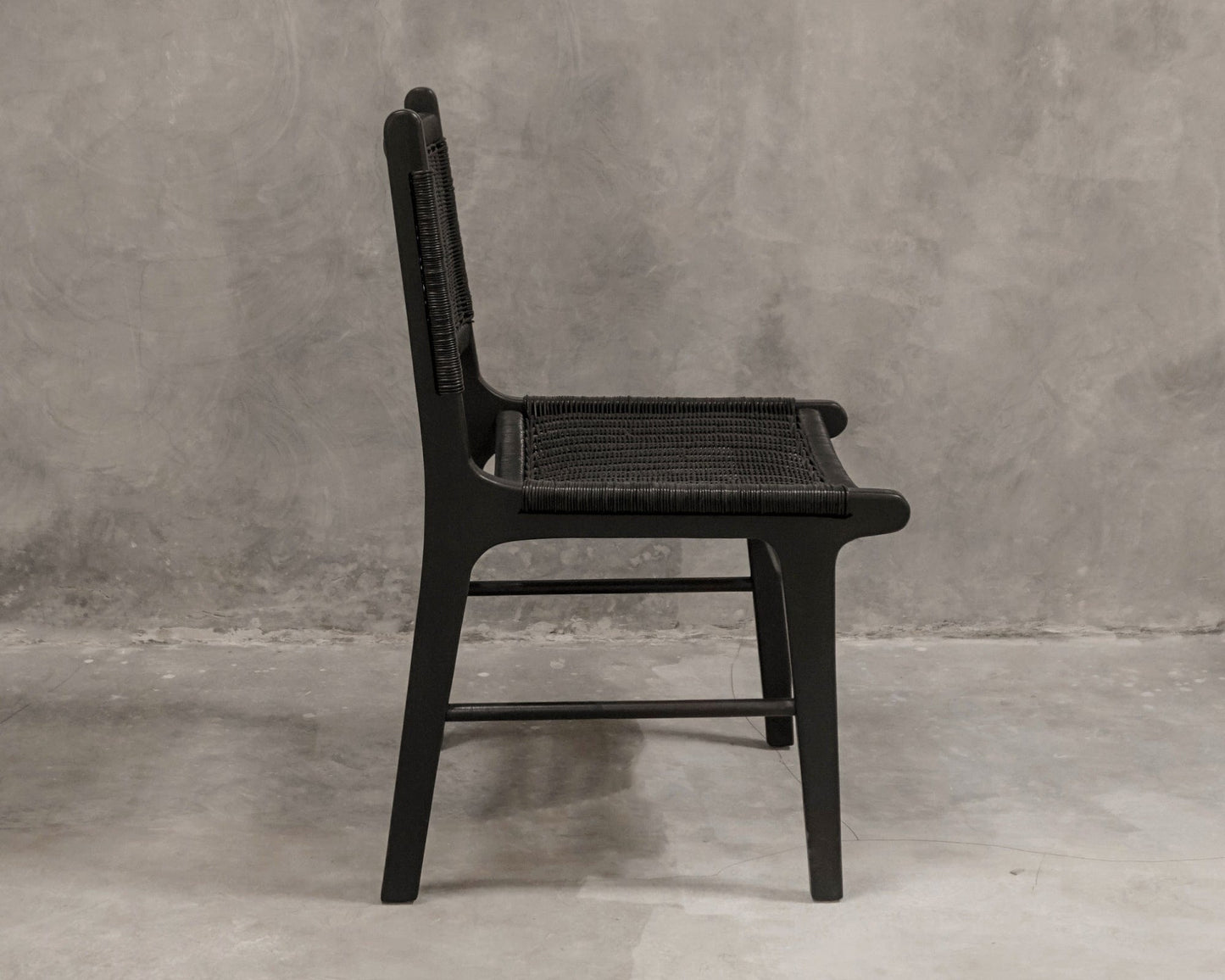 Black woven chair profile