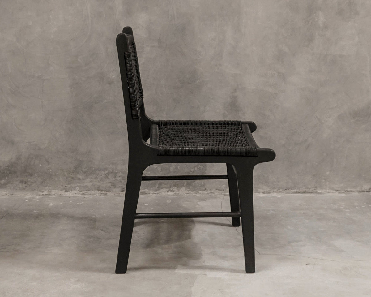 Black woven chair profile
