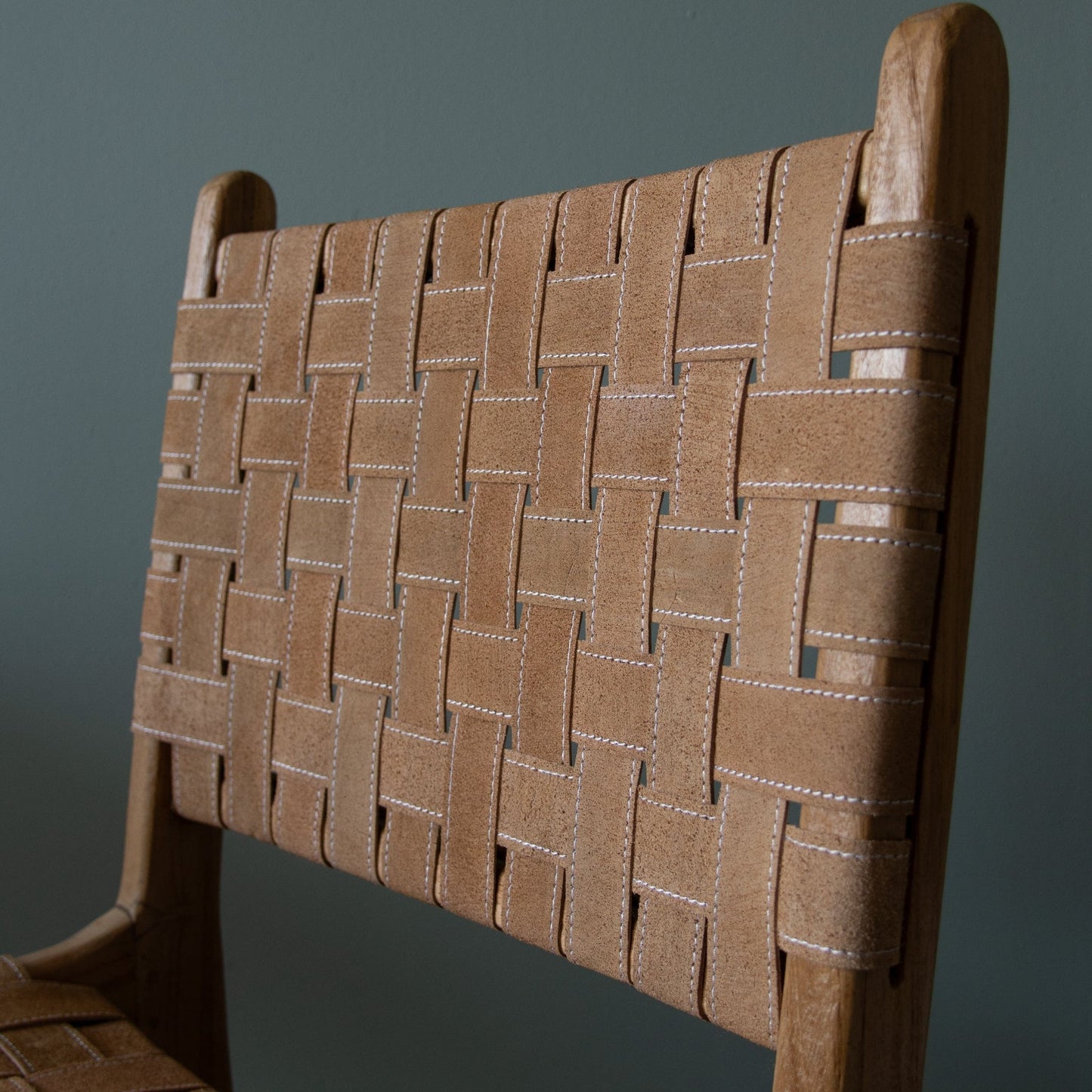 ELE103 Strap Dining Chair with woven leather back