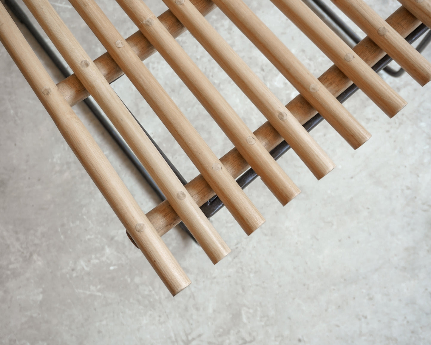 Wooden slat bench detail