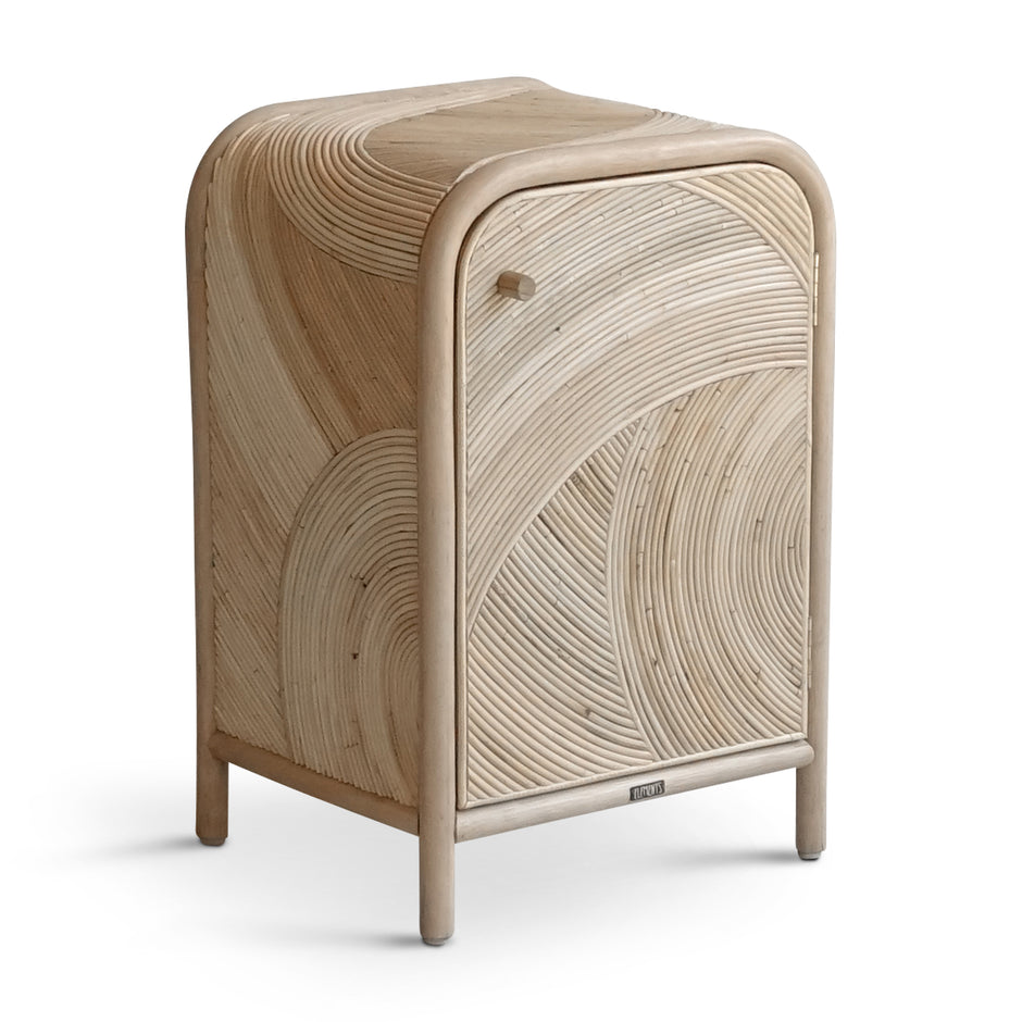 Rattan bedside cabinet ELE118 with curved design