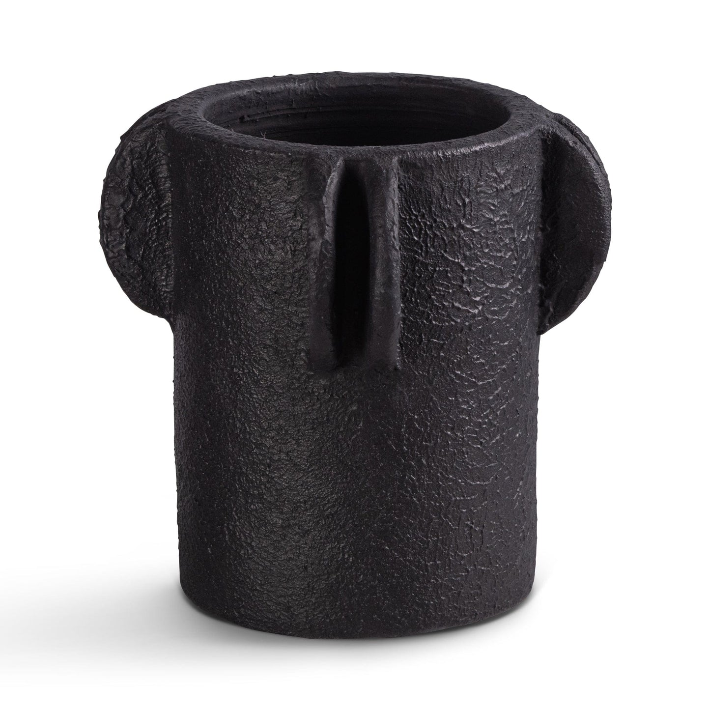 Black textured vase ELE134