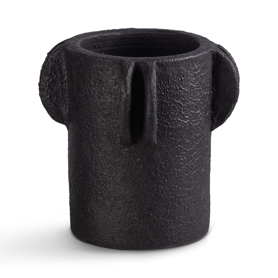 Black textured vase ELE134