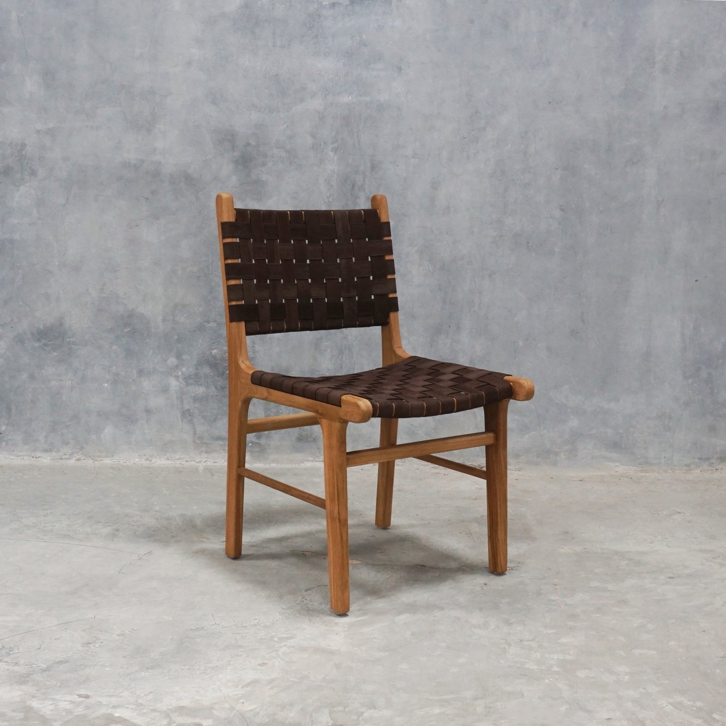 Strap Dining Chair Dark Brown