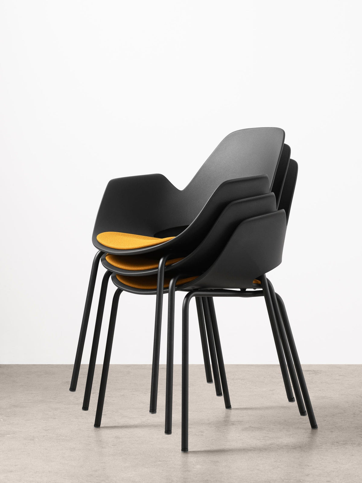 HOUE FALK chair, stacked, dark yellow seat