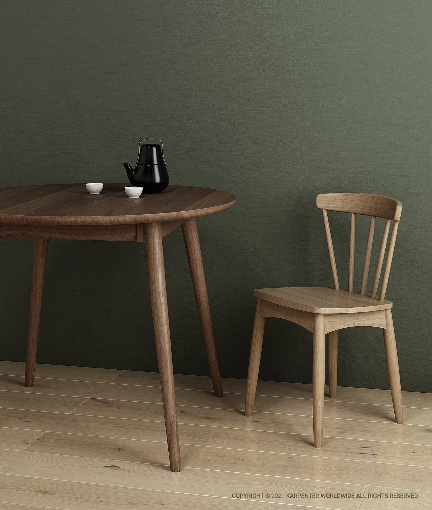 Grasshopper Round Dining Table with Chair