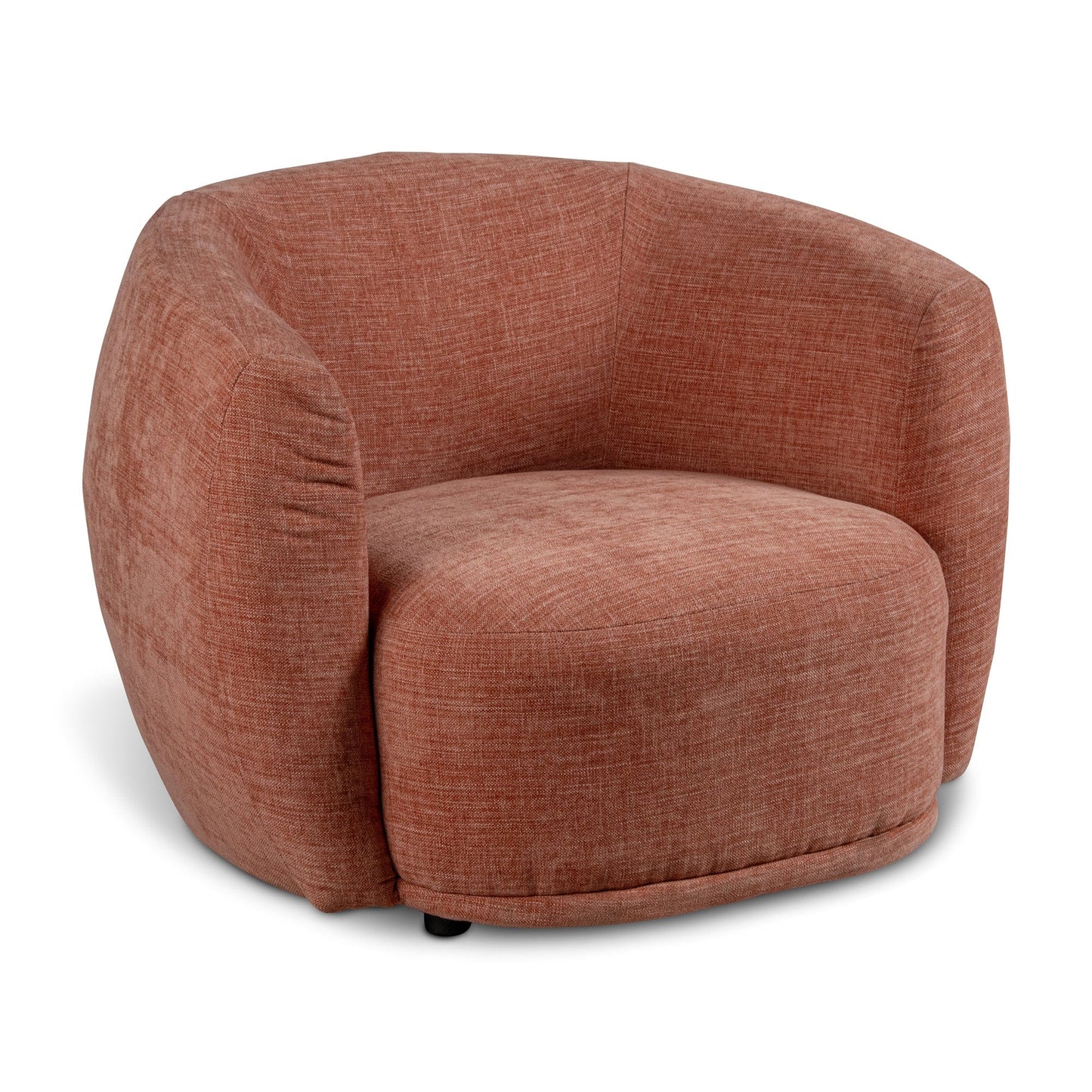 Coral-colored modern accent chair