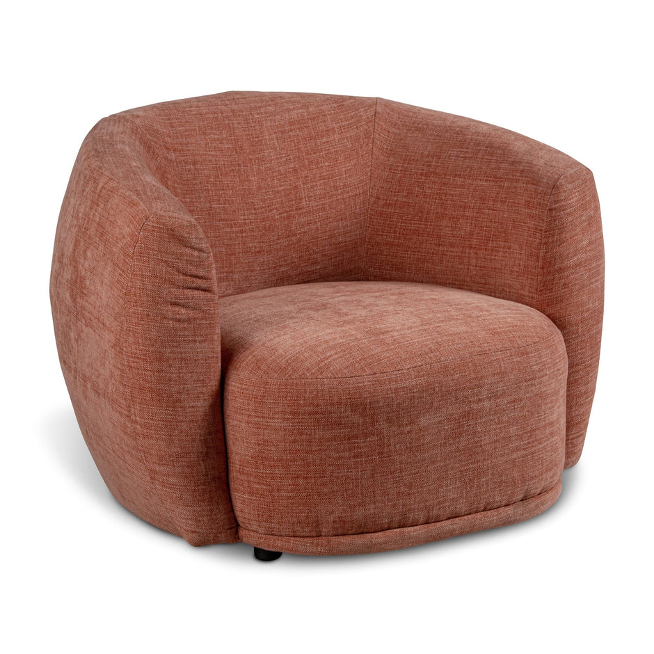 Coral-colored modern accent chair
