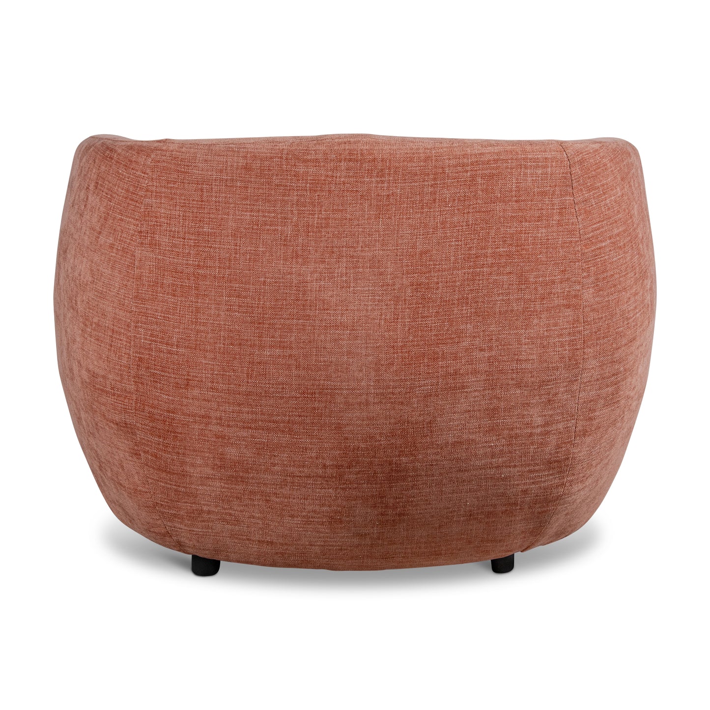 Round, textured terracotta accent chair