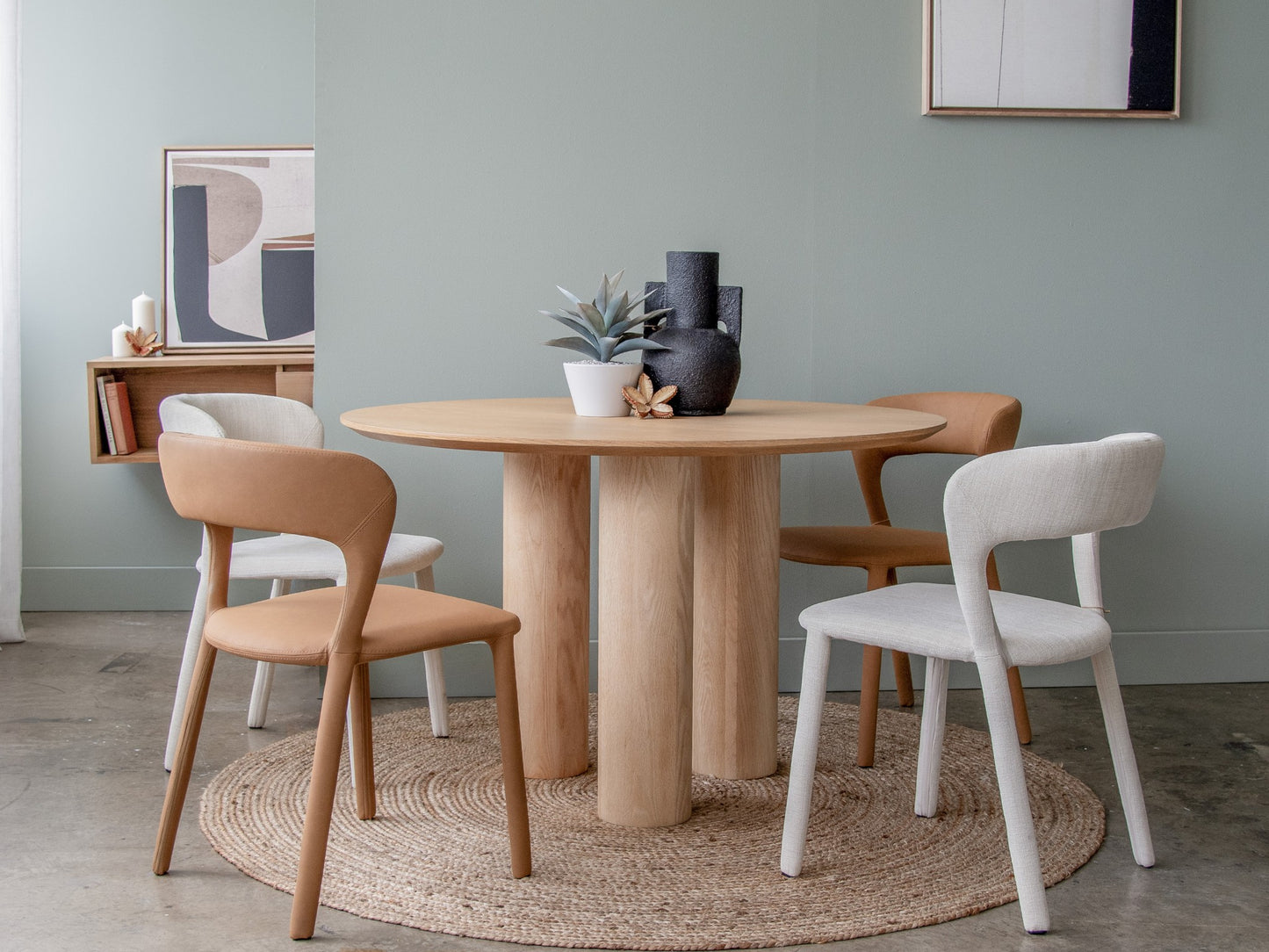 Hudson Dining Chairs around a wooden table