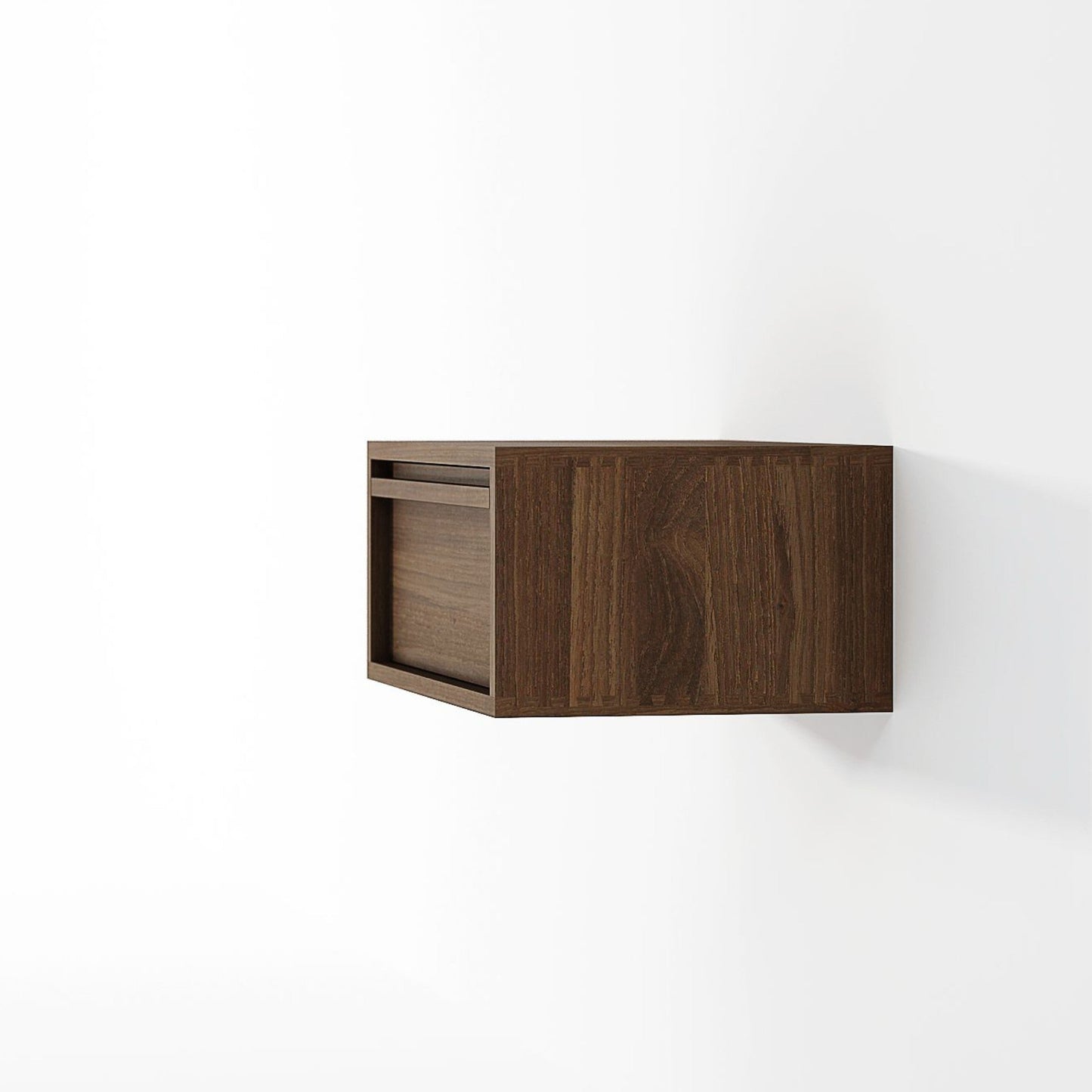 Modern floating wood cabinet