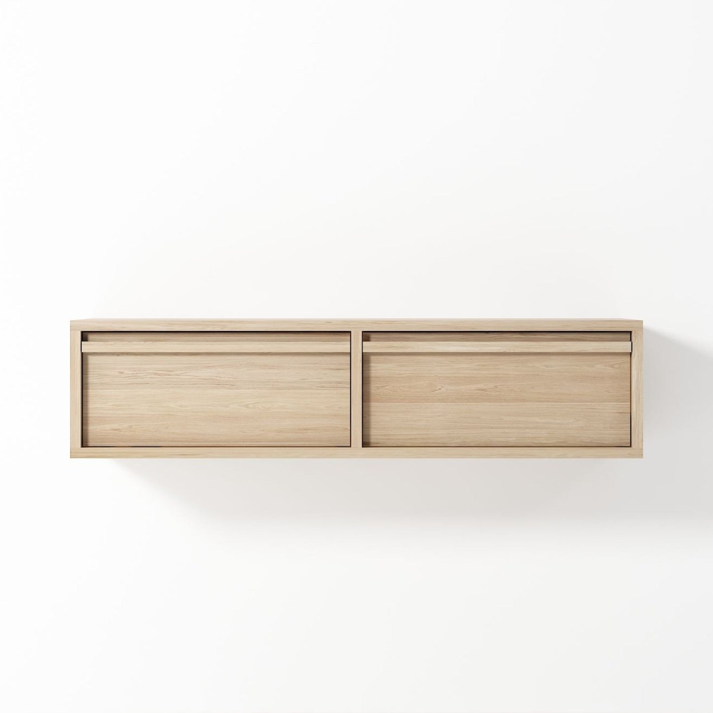KAE02O Front - Wooden wall cabinet with two drawers