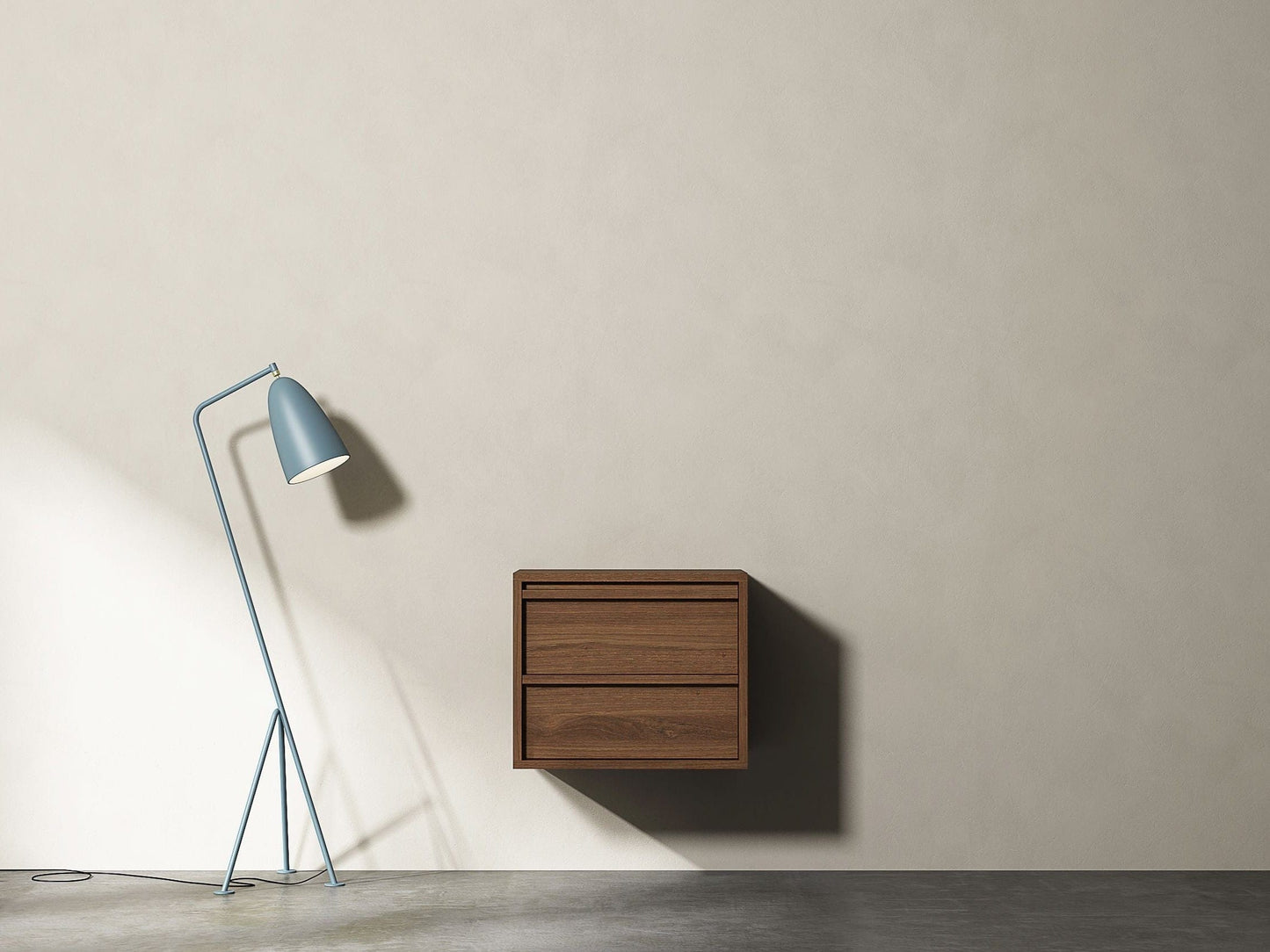 KAE04T-INSITU modern floating nightstand with lamp
