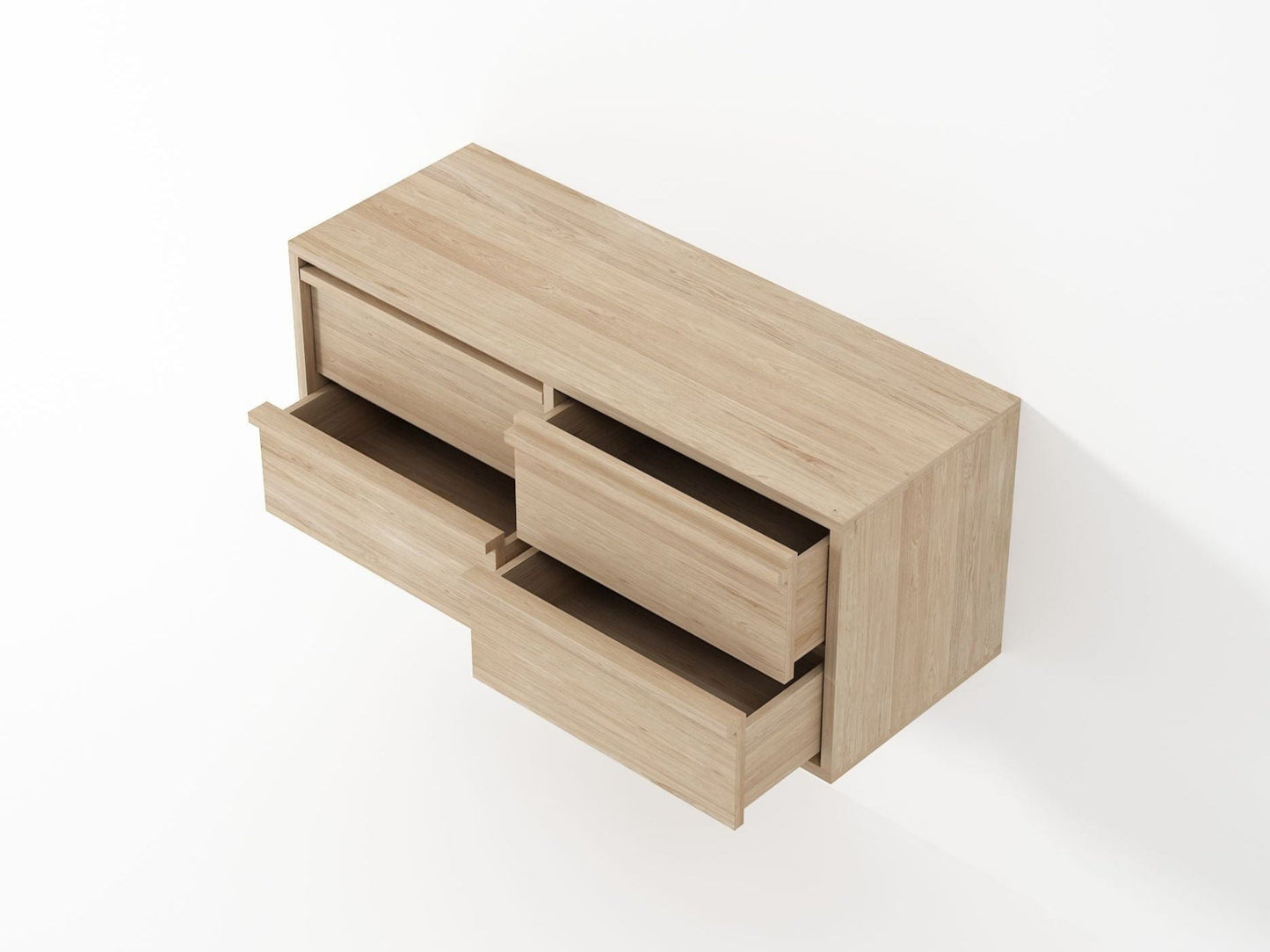 KAE05O-3 wooden dresser with open drawers