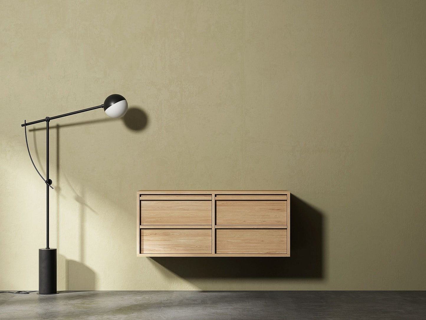 Modern wall-mounted cabinet with lamp