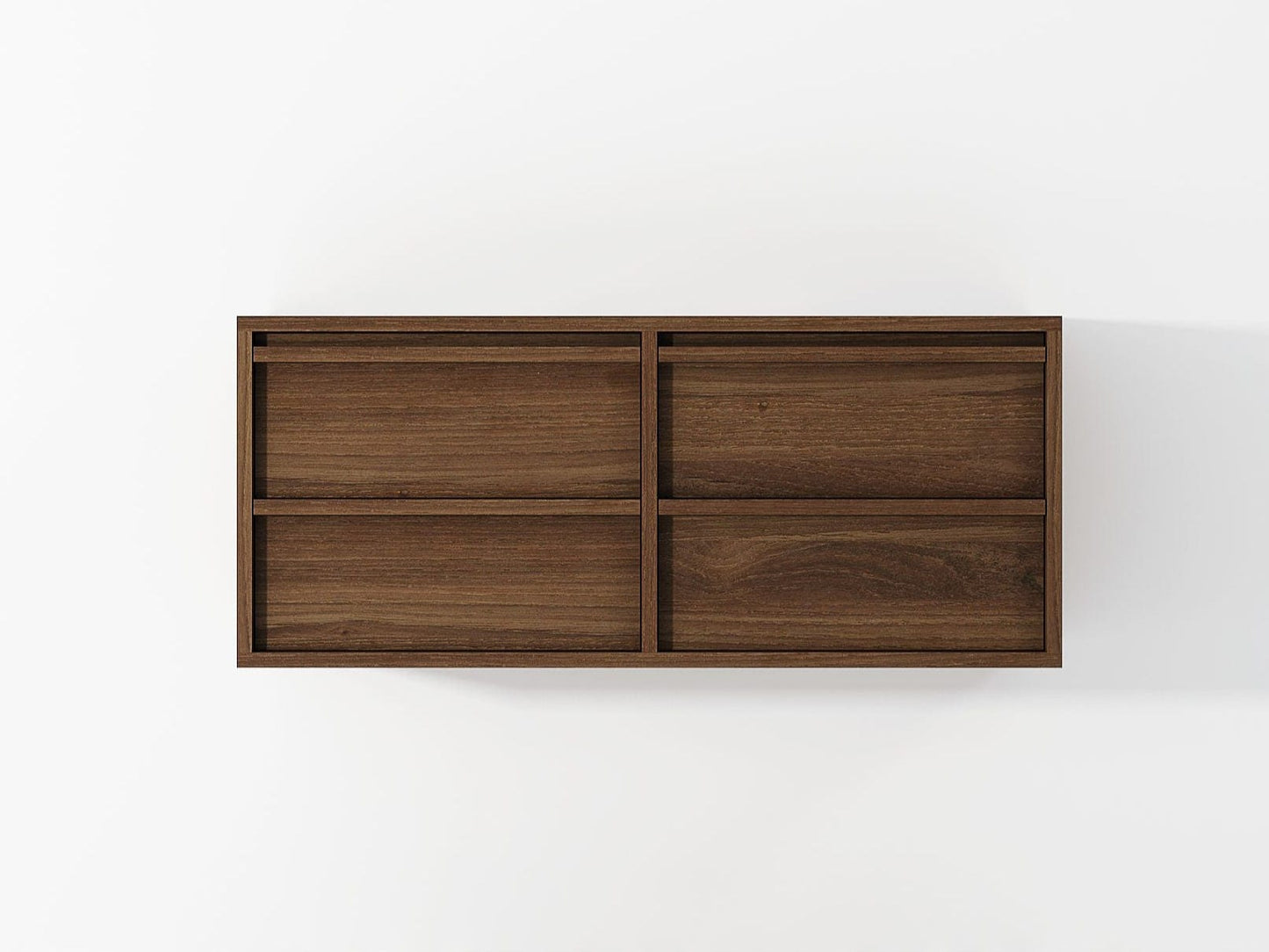 Modern walnut wall-mounted storage unit