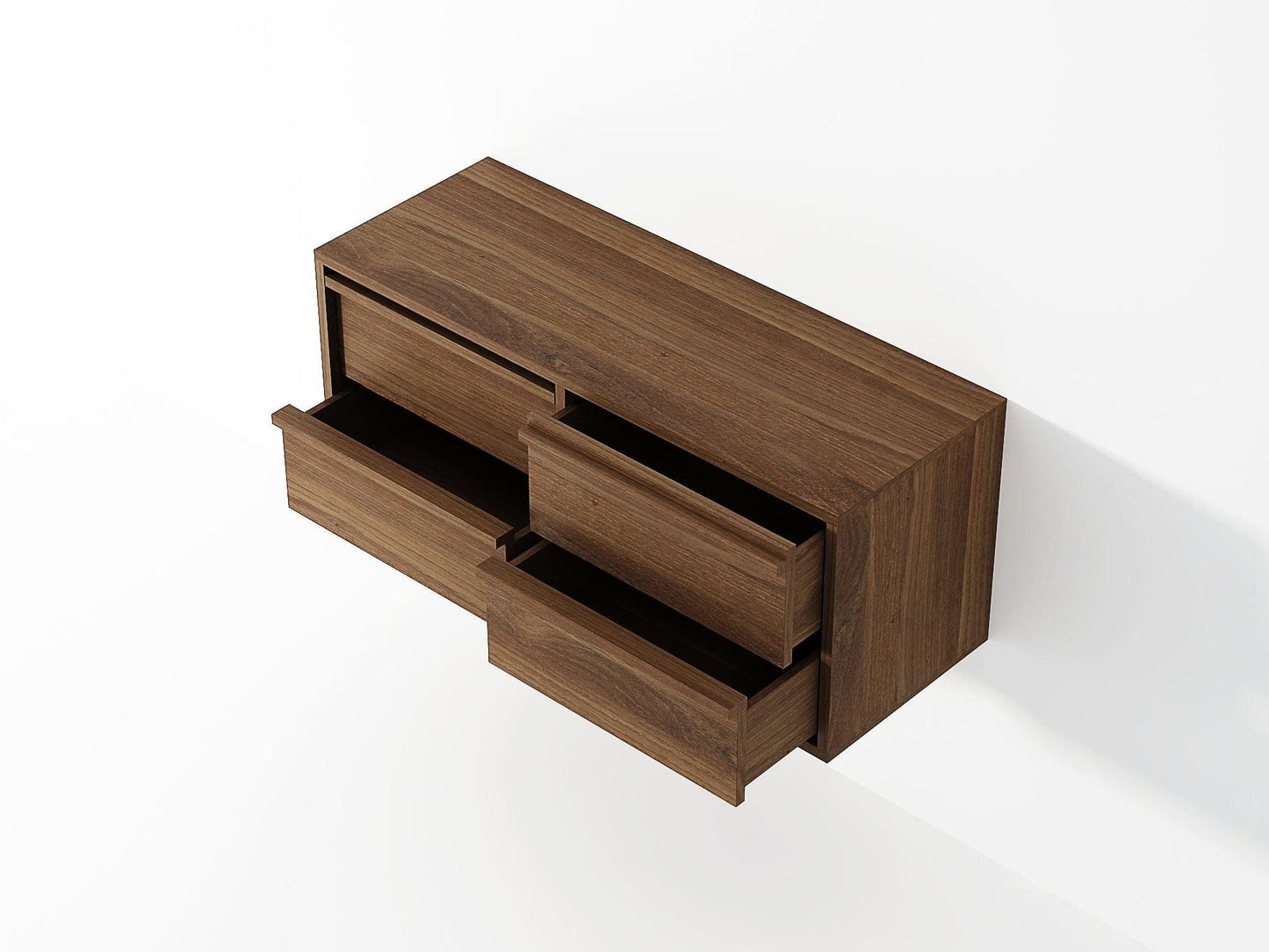 KAE05T-4 Modern Walnut Floating Drawer Unit