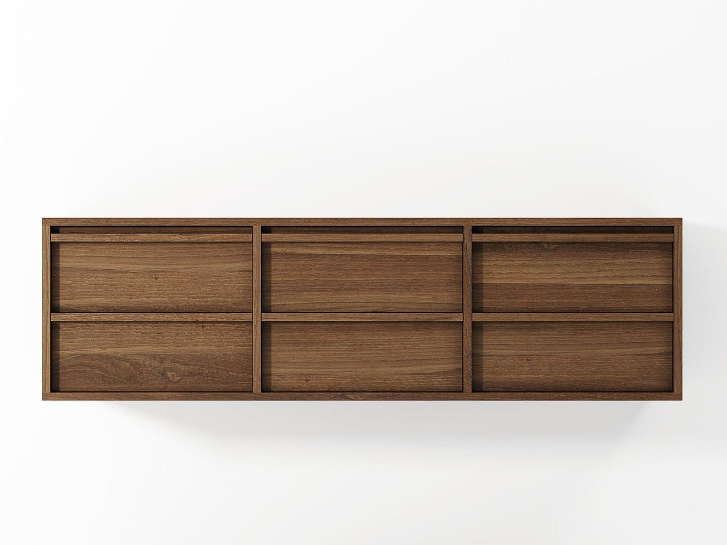 KAE06T-1 Wall-mounted wooden shelf with six compartments