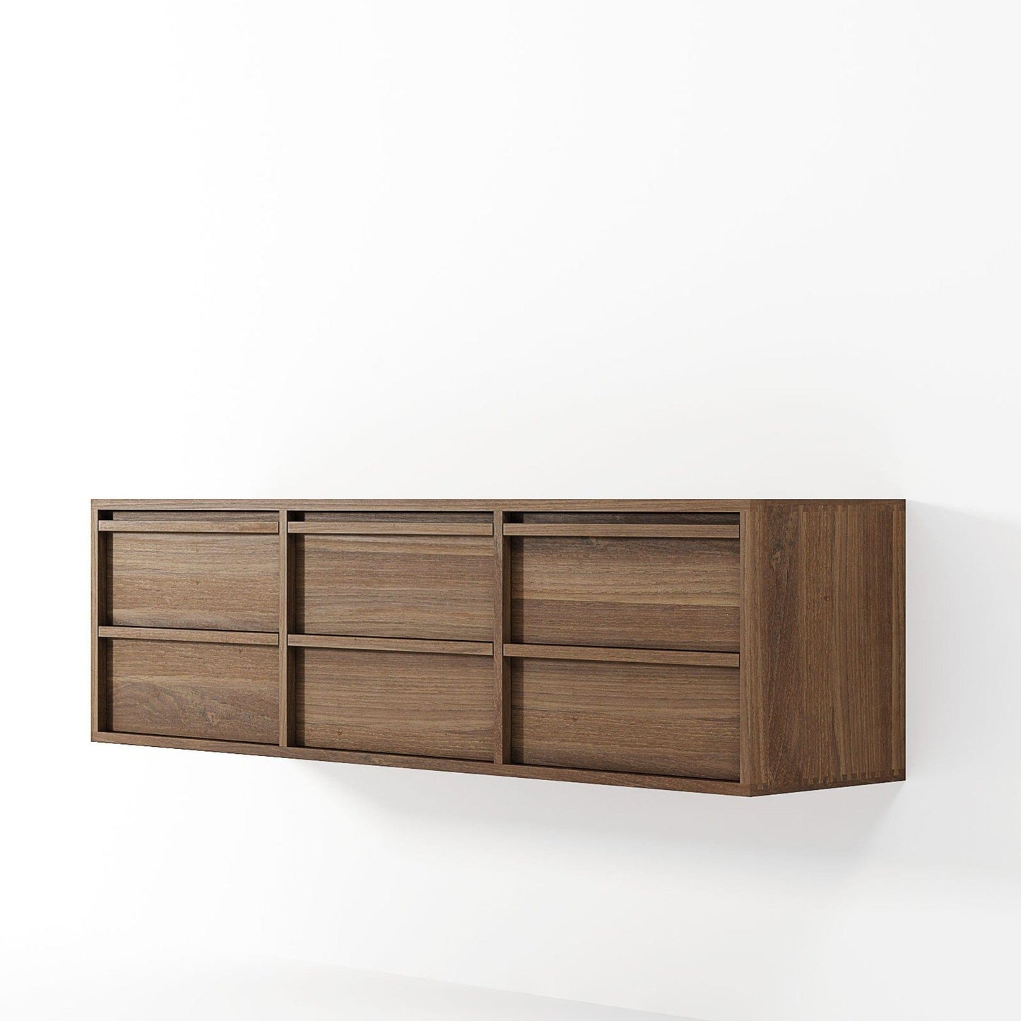 KAE06T-SIDE floating walnut cabinet with drawers