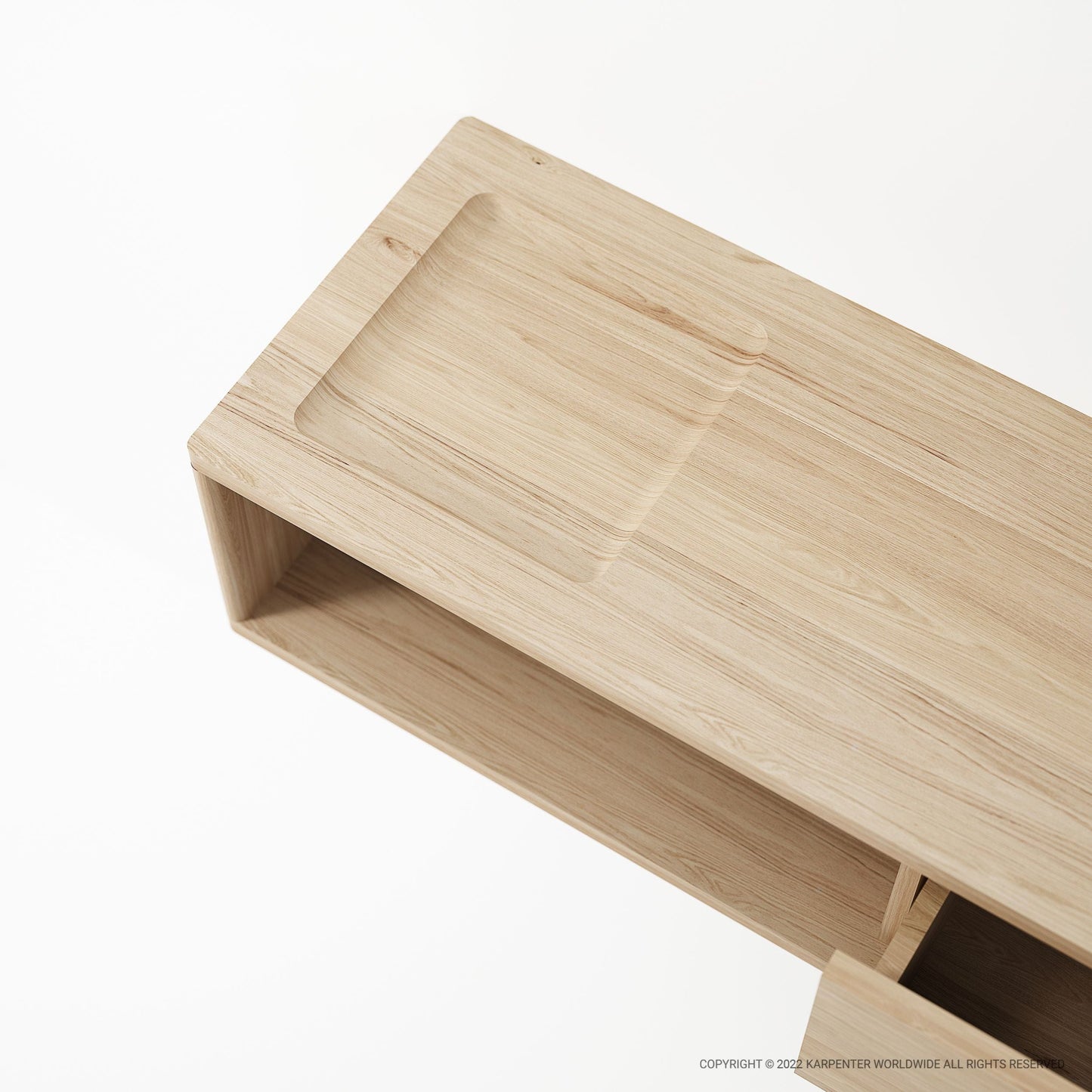 KCC16O-TOP wooden shelf with recessed tray