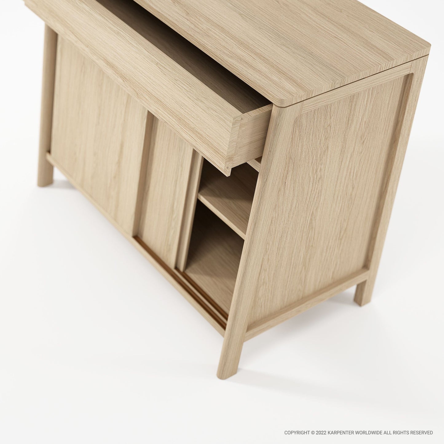 KCC19O-TOP wooden cabinet with sliding doors and drawer