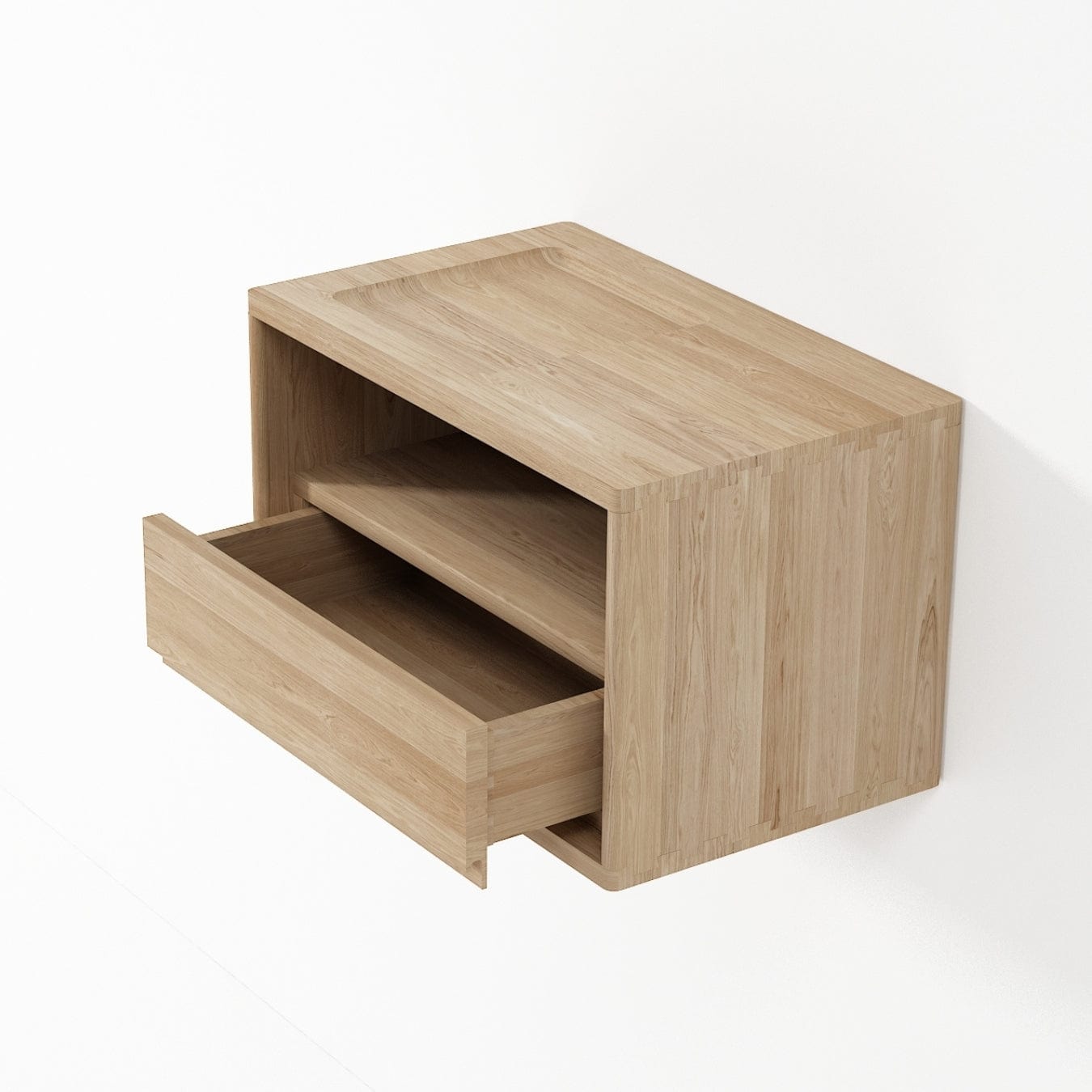 Wooden floating nightstand with drawer